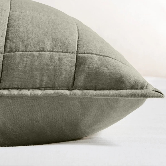 NWOT QUINCE European Linen Box Quilted Euro Sham Willowleaf 1830 - Picture 4 of 8